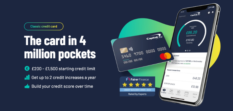 Screenshot of Capital One's Classic Credit Card page.